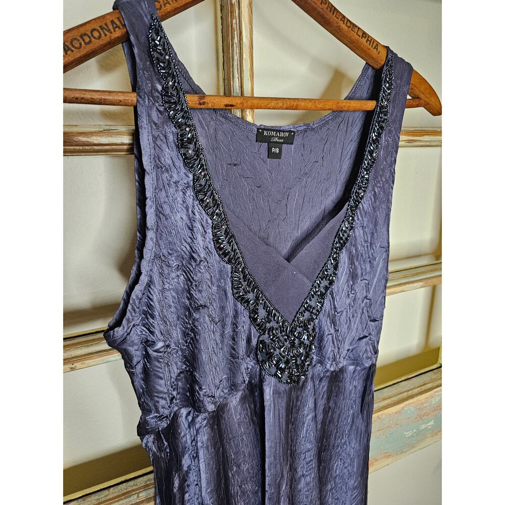 Komarov Blue Sleeveless lightweight Handkerchief Hem Ladies Dress size Small - Picture 9 of 13